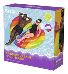 Bestway Rainbow Heart Inflatable Pool Float with Clouds | 43722