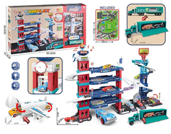 Mega Complex Parking Garage Playset with Airplane, Transport Truck, Music & Lights - Multi-Level City Parking Lot | 660-S15