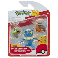 Pokemon Battle Figure 3-Pack - Torkoal, Axew & Frogadier Official Detailed Figures | PKW4089