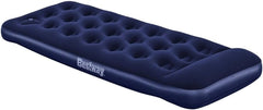 Bestway Air Bed Single Size - 188 × 99 × 28 cm - Flocked Air Mattress with Built-In Pillow & Repair Patch | P-67224