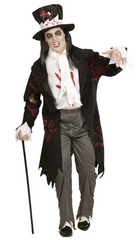 Zombie Groom Costume (Tailcoat, Shirt, Pants, Scarf & Top Hat with Hair) | 05942