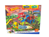 52-Piece Multi-Level Racing Track Playset with Spiral Ramps & Cars - Jungle Adventure Theme | AL6896