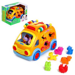 Hola Shape Sorting Learning Bus - Educational Animal Block Toy with Lights & Music | 988