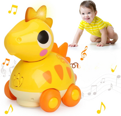 Mola Dinosaur Rolling Toy - Toddler Push & Roll Figure - Yellow | 6110