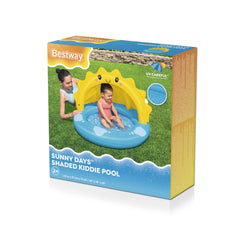 Bestway Inflatable Kiddie Pool with Sunshade - Smiling Sun Design | P-52637