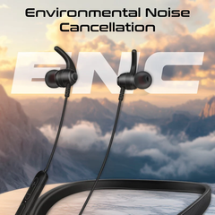 Promate SportFit™ High Fidelity Wireless ENC Neckband Earphones with 200 Hours Playtime - Black | LEAP-200H.BLACK