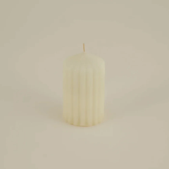 Karaca Home Stripped Pillar Candle Ecru | 8680214388594