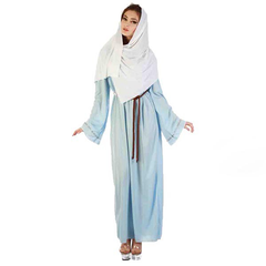 Blue & White Virgin Mary Costume (Dress, Headpiece & Belt) | 83563