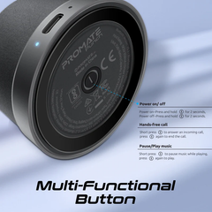 Promate High-Fidelity Mini Bluetooth Speaker with MagSafe Compatible Base - Black | PUNCH.BLACK