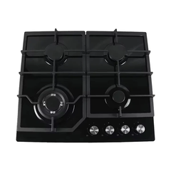 SuperChef Hob 60cm 4 Gas Burners Cast Iron Glass | DH-60 4G GLASS