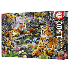 Educa 19563 - Tigers in the Rainbow Jungle 1500-Piece Jigsaw Puzzle | 19563
