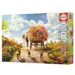 Educa 19921 - Flower Cart Journey 1000-Piece Jigsaw Puzzle | 19921