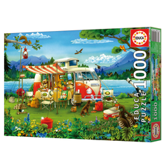 Educa 19922 - Mountain Lake Camping 1000-Piece Jigsaw Puzzle | 19922