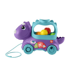 Fisher-Price Poppin' Triceratops Toddler Learning Musical Dinosaur Pull Toy - UK English | HNR50