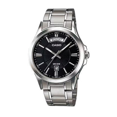 Casio Analog Watch – Stainless-Steel Case, Black Dial & Bracelet | MTP-1381D-1AVDF