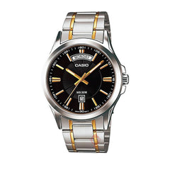 Casio Men 3H Watch - Silver / Gold / Black | MTP-1381G-1AVDF