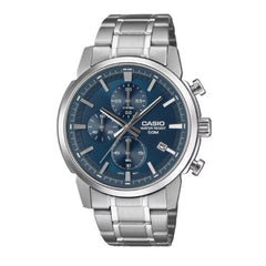 Casio Men 3-Hand Watch - Silver / Blue | MTP-E510D-2A2VDF