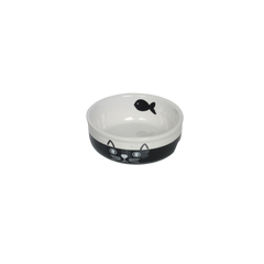 Nobby Cat Ceramic Dish "Face" Black/White 250ml | NO73692