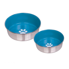Nobby Stainless Steel Bowl Heavy Paw Anti-Slip Light Blue | 73479