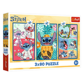 Trefl Stitch’s World 3x80-Piece Puzzle | 34885