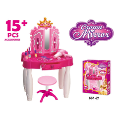 Vanity Table with Mirror, Chair and 15 Pieces Accessories | 661-21