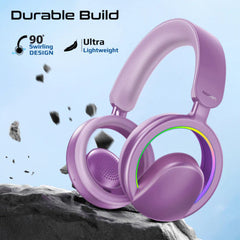 Promate High-Fidelity Open-Ear Wireless Over-Ear Headphones with Detachable Mic -Purple | NOVON