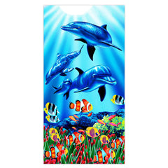 Ocean Theme Beach Towel – Dolphin & Coral Print 100x180cm | AL-42285-100