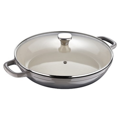 Masterpro Shallow Pot 30.5Cm Cast Iron Ind W/Lid Unique | BGMP-3832
