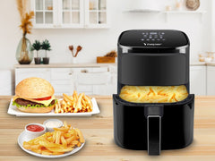 Beper Digital Air Fryer 5L (Roasting, Baking & Grilling), Digital Operating Panel, Touch Sensor, 8 Pre-Set Programmes, Temperature From 80C to 200C | BEP-P101FRI051