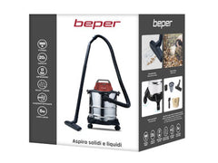 Beper Wet And Dry Vacuum Cleaner Capacity Of 20L, 1000W, 5M Cable, 2-In-1 Crevice Nozzle, Paper Bag | BEP-P202ASP300