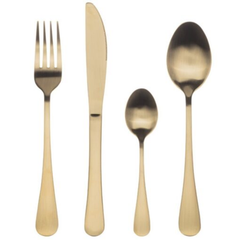 Bergner 24-Piece Cutlery Set in Stainless Steel Munich Champagne Matt Collection | BG-5139-CH
