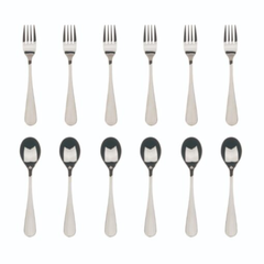 Bergner 12-Piece Cutlery Set In Stainless Steel Munich Silver | BG-5138-SL