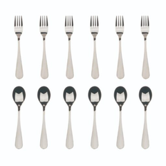 Bergner 12-Piece Cutlery Set In Stainless Steel Munich Silver | BG-5138-SL
