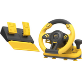 PXN V3 Pro 180 Degree Steering Wheel with Pedals, Vibration Feedback fot for PC, PS3, PS4, Xbox One & Series XS, Nintedno Switch - Yellow
