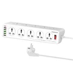Promate 10AC Socket Space Efficient Power Strip with USB Ports | PowerMatrix-5M.EU