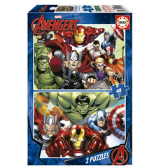 Educa 15932 - Marvel Avengers 2-Puzzle Set (48 Pieces Each) | 15932