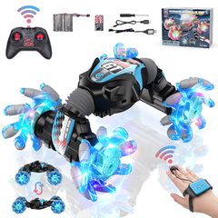 Drift Stunt Twist RC Car - 1:16 4WD Deformation Remote Control Car with Lights - Blue | DH666-68