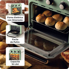 Ariete Vintage Air Fryer Oven 16L 1400W - Green | 4632/04