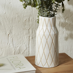 Karaca Home Mosaic 16x16x32cm White Vase | 300.23.01.0305