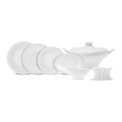 Karaca Red Carpet Collection Fine Pearl Extra Argento Platinum 62-Piece Dinner Set for 12 People | 153.03.08.0453