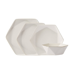Karaca Streamline Esquina 24-Piece Porcelain Dinner Set for 6 People | 153.03.06.9729