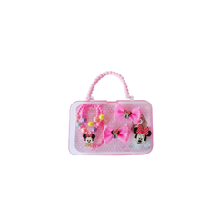 Kids Jewelry Gift Set with Storage Case – Minnie Style Pink | B121F-1