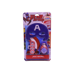 Hero Attack Superhero Mask & Disc Launcher Set – Captain America Style | WL51193A-1