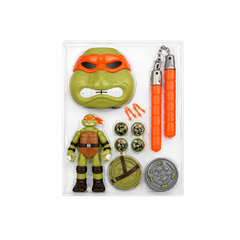 TMNT Action Figure & Weapon Set – Michelangelo Turtle with Accessories (Fun Warrior) | A6-5/6/7/8