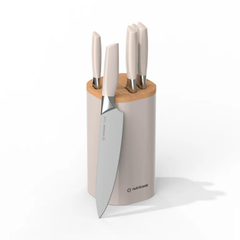 Nutricook Everyday 6-Piece Knife Set – Beige, Precision Stainless Steel Blades | NC-KB150BG