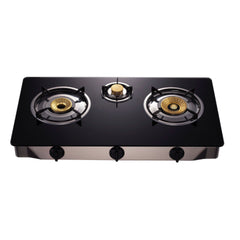 Queen Chef Table Gas Stove 3 Burners - Glass | QCGS-03GS