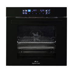 Queen Chef Built-in Electric Oven 60cm Convection Air Fryer 75L Black Glass & Steel | QCEO60-75D AFB