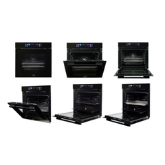 Queen Chef Built-in Electric Oven 60cm Convection Air Fryer 75L Black Glass & Steel | QCEO60-75D AFB