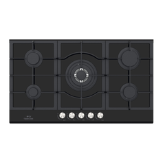 Queen Chef Built-in Gas Hob 5 burners - Glossy Black | QCHB90-5GGBS (HB)