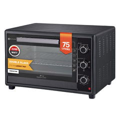 Queen Chef 75L Large Convection Electric Oven Double Glass 2200W – Black | QCEO75/B